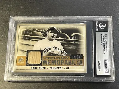 Babe Ruth 2008 Sp Legendary Cuts Game Used Bat Card Jersey # 3/25 Ny Yankees Hof • $1500