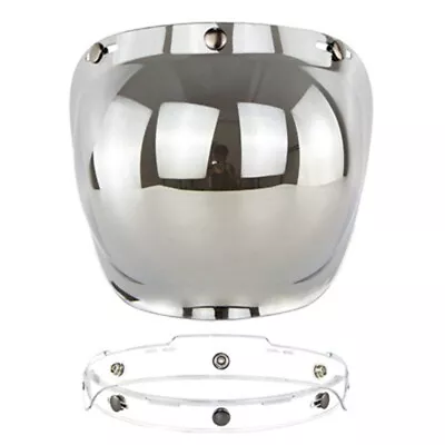 Universal Open Face Motorcycle Helmet Visor Bubble Flip Up Motorcycles Silver • $19.50