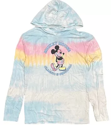 Disney Theme Park Mickey Mouse Classic Original Tie Dye Lightweight Hoodie Shirt • $16.99