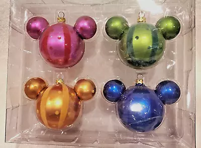 Mickey Heads (4) Glass Ornament Set • $16.95