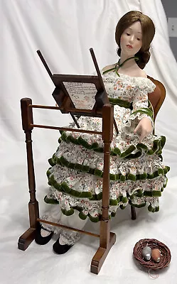 $45 • Buy Danbury Mint Norman Rockwell The Sampler Porcelain Doll In Original Box