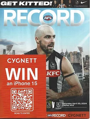 2024 Collingwood V Port Adelaide Footy Record • $5.99