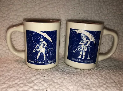 Set Of 2 Morton Salt Vintage Commemorative Advertising Coffee Mugs Cups 12oz • $6