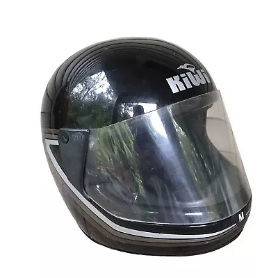 Vintage Kiwi Helmet Motorcycle Snowmobile Swiss Black Size Medium • $43