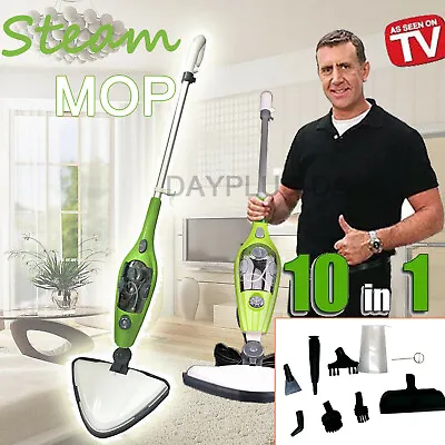 10 In 1 Hot Steam Mop Cleaner Floor Carpet Window Washer Hand Steamer Cleaning • £38.30