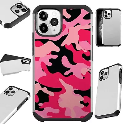 Fusion Case For IPhone 12/Mini/Pro Max Phone Cover PINK / BLACK CAMOUFLAGE • $13.50