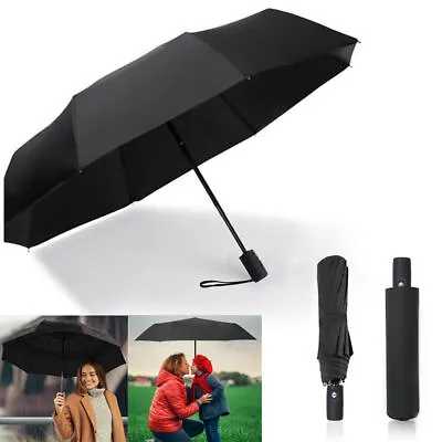 Large Strong Rain Windproof Umbrella Portable Auto Open Travel Folding Umbrella • $13.90