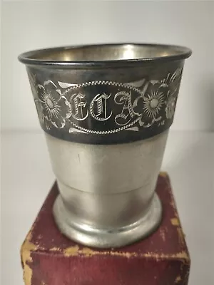 Antique Homan Silver Quadruple Plate Collapsible Cup - Unique Design - Engraved  • $24.95