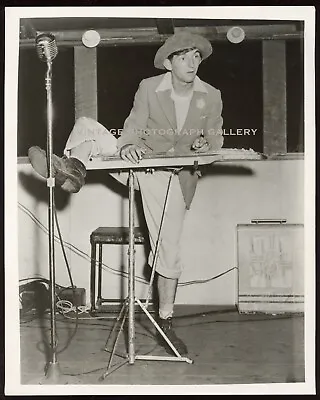 Antique Photo Man Playing Lap Steel Slide Guitar Vintage Epiphone Amp Musician • $19.99