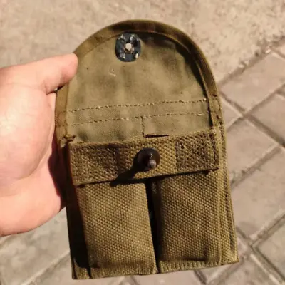 US Army USMC Marine WW2 M-1 CARBINE KHAKI BUTT STOCK AMMO POUCH EXC 43 Vtg Rare • $37.95