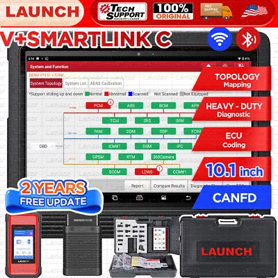 LAUNCH X431 V+ 4.0 SmartLink C As HDIII Heavy Duty Truck Diagnostic Scanner Tool • $1449