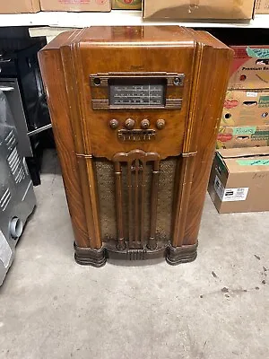 1930's Tall Marconi Model 144 Console Tube Radio Burled Walnut JENSEN X-RARE • $795