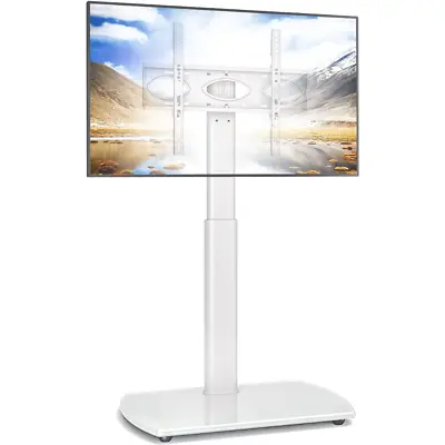 Universal TV Stand For 32-65 Inch TV White | Height Adjustable Swivel Cantilever • £79.99