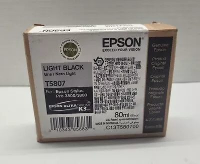 Genuine Epson T5807 Light Black 80ml Ink 3800 3880 - New Sealed  • $64.99