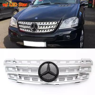 AMG Grill Grille W/LED Emblem For Mercedes ML-Class W164 ML350 ML320 2005-2008 • $83.69