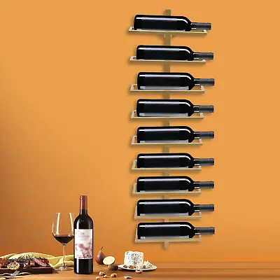 9 Bottles Holder Wall Mount Wine Rack Metal Wine Storage Display Rack Display • $51