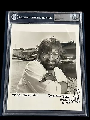 Matt Groening The Simpsons Signed Uncommon Autograph Photo BAS Beckett Slab • $899.99