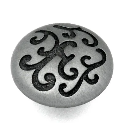 P3091-SPA Satin Pewter Antique 1 1/4  Ornate Disc Cabinet Knobs Hickory Mayfair • $5.26