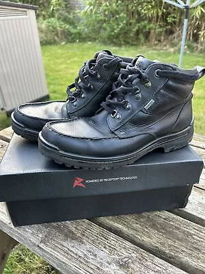 ECCO TRACK GTX Black Leather Boots GORE-TEX Hiking Walking Mens UK9.5 EU44 • £40