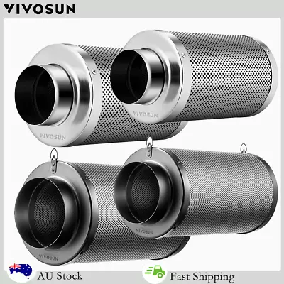 VIVOSUN 4/6/8 Inch Carbon Filter Odor Control For Hydroponics Grow Black/White • $85.49