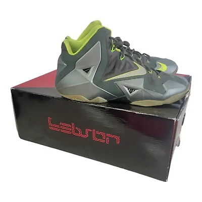 Nike Lebron 11 XI Dunkman Green Volt Basketball Shoes 616175-300 Men's Size 14 • $24.49