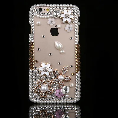 Bling Handmade Crystals Diamonds Soft Clear Back Phone Cases Cover For Samsung 1 • £11.99