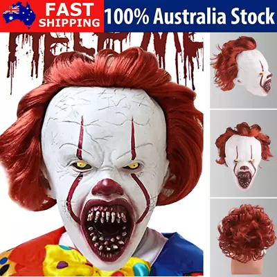 LED Pennywise Clown Mask Halloween Stephen King's It Mask Scary Mask Cosplay • $14.89