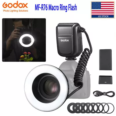 US Godox MF-R76 Macro Ring Flash Close Up Speedlite 5000K For Canon Nikon Sony • $137.99