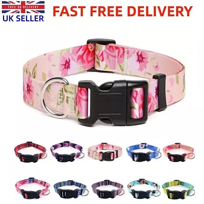 Skin Friendly Dog Puppy Durable Strong Pet Collar Lightweight Nylon Adjustable • £6.98