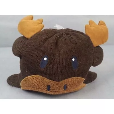NWT GYMBOREE HOLIDAY SHOP Moose REINDEER Fleece Beanie Hat Size 6-12 Months • $19.98