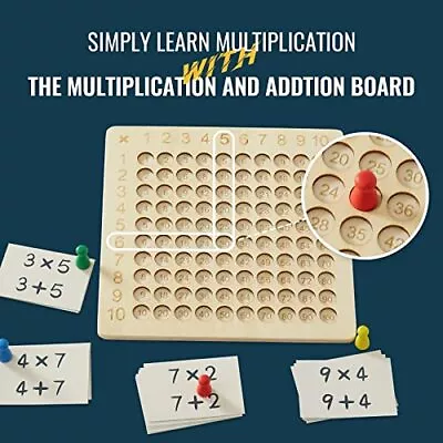  2 In 1 Wooden Montessori Multiplication Addition Board Game Montessori Toy  • $20.94