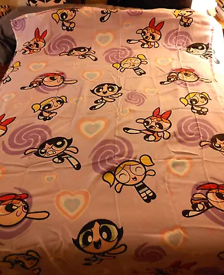 Vintage 2000 Cartoon Network The Powerpuff Girls Full Size Flat Bed Sheet • $12.50