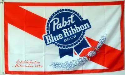 Pabst Blue Ribbon Beer 3X5 Garage Wall Bar Advertising Banner Man Cave Flag USA • $16.97