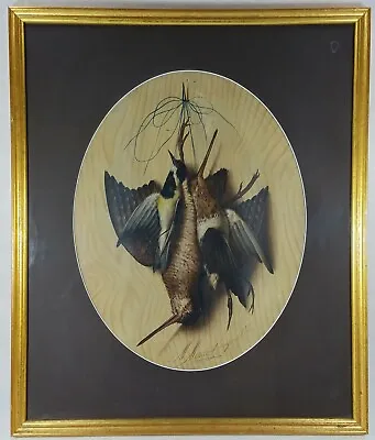 Antique 1876 Oil Painting On Board MICHELANGELO MEUCCI (1840 - 1890) Game Birds • $950