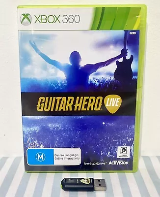 Xbox 360 USB Dongle Wireless Receiver Guitar Hero Live & Game • £39.99