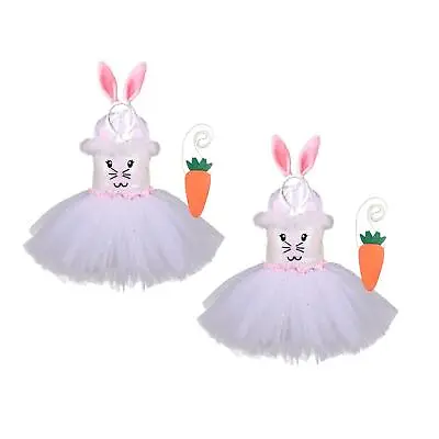 Girl Easter Rabbit Costume Tutu Set Dressing Up Rabbit Ears Headdress For Party • £16.81