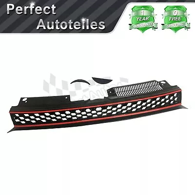 Front Upper Grille W/Red Trim For 2010-2014 VW MK6 Golf GTI Jetta Sportwagen • $45.25