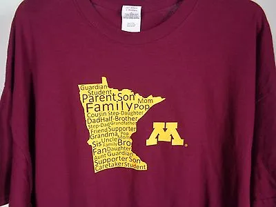 Minnesota Gophers Tee Shirt 2XL Student Family Mom Dad Sister Brother • $9.99
