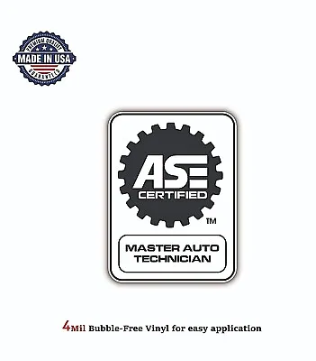 Ase Certified Mechanic Vinyl Decal Sticker Car Bumper 4mil Bubble Free Us Made • $4.39