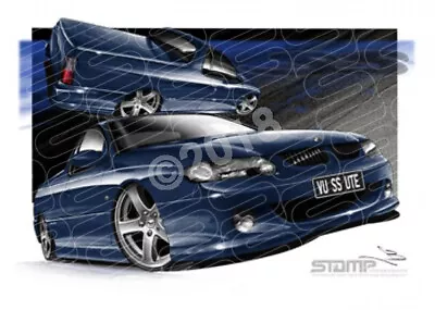 Holden Vu Ss Ute Delft Blue A2 Framed Print (hc12e) • $249