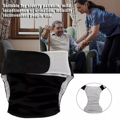 Black404 Adult Cloth Diaper Reusable Washable Adjustable Large Nappy Black40 Dmx • $108.99