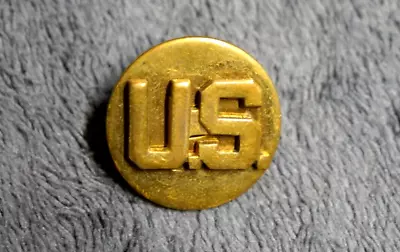 WWII U.S. Brass Military Pin Domed Pressed Disk SCREW BACK • $12