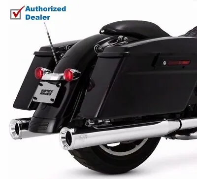 New Vance & Hines Chrome Eliminator 400 4  Round Slip On Mufflers Harley Touring • $549.99