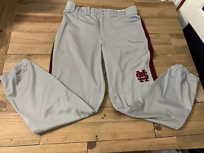 Adidas Mens Baseball Game Pants MSU Bulldogs Grey Maroon L EUC • $29.99