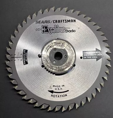 Sears Craftsman Excalibur Dado 720-32708 Twin Blade Carbide Tipped Adjustable 8” • $39.99