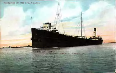 Marine City Michigan MI Great Lakes Freighter Ship C1910 Vintage Postcard • $7.46