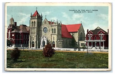 1924 Marine City MI Postcard- CHURCH OF THE HOLY CROSS • $8.69