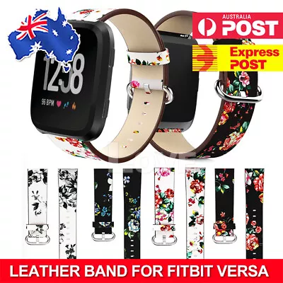 For Fitbit Versa Peony Smart Watch Band Strap Retro Leather Bracelet Wrist Band • $3.95