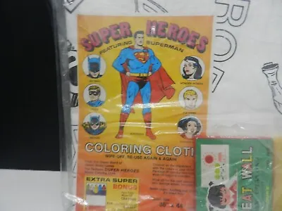 Vintage 1978 DC Comics Super Heroes Coloring Cloth Superman Wonder Woman Sealed  • $44.95