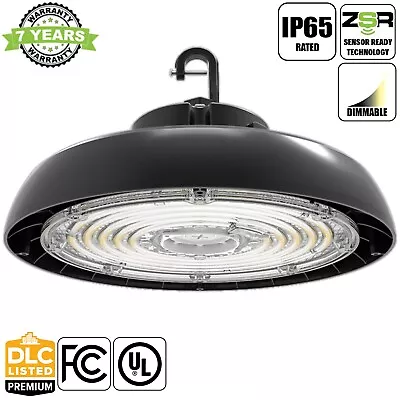 LED Round UFO High Bay 100W 5000K Sensor Ready Clear Black ZSR 100-277V DLC Prem • $75